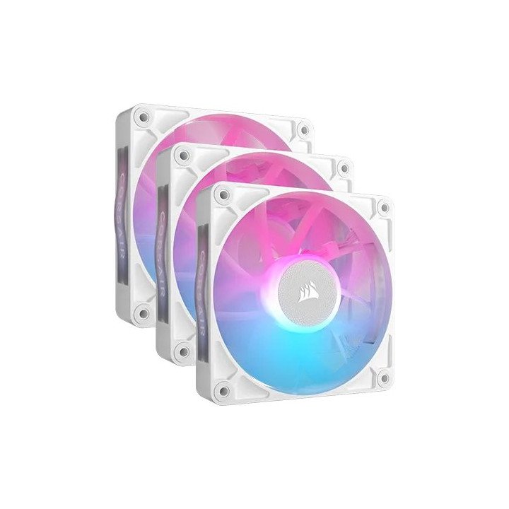 3 מאווררים למארז 12 ס''מ Corsair iCUE LINK RX120 RGB בצבע לבן