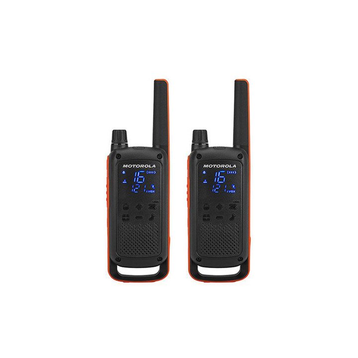 זוג מכשירי קשר Motorola Talkabout T82 עד כ- 10 ק"מ, בצבע כתום ושחור