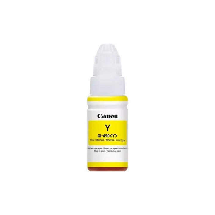 בקבוק דיו Canon GI-490 Y צהוב למדפסת קנון