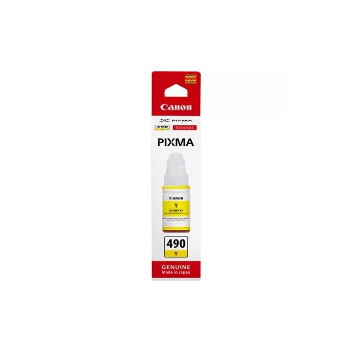בקבוק דיו Canon GI-490 Y צהוב למדפסת קנון