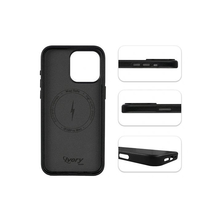 מגן לאייפון 16 פרו מקס בצבע שחור Super Mobile תומך Mag-Safe