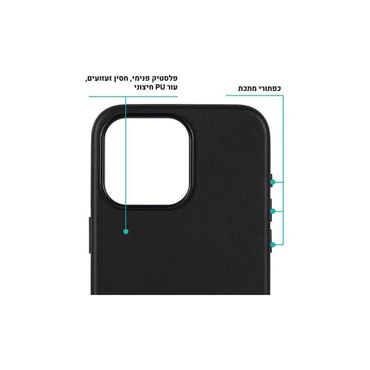 מגן לאייפון 16 פרו מקס בצבע שחור Super Mobile תומך Mag-Safe