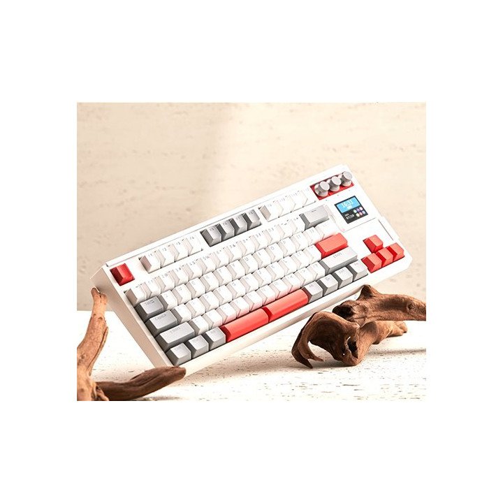מקלדת גיימינג GK87 Pro אלחוטית מכנית עם צג סוויץ' Gateron G Pro 3.0 Ye