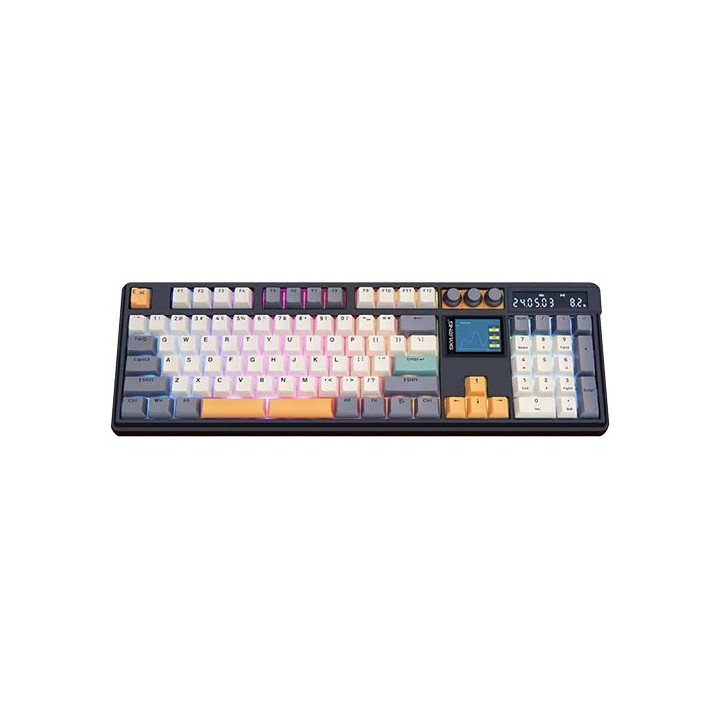מקלדת גיימינג GK104 Pro אלחוטית מכנית עם צג סוויץ' Gateron G Pro 3.0 Y