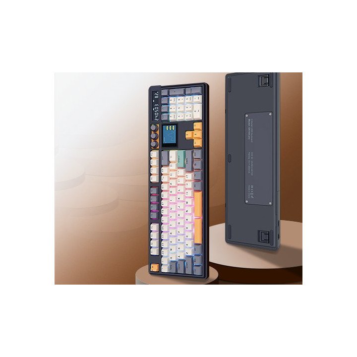 מקלדת גיימינג GK104 Pro אלחוטית מכנית עם צג סוויץ' Gateron G Pro 3.0 Y