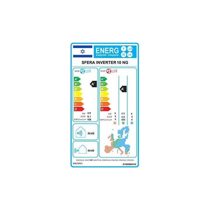 מזגן תדיראן עילי Tadiran Sfera Inverter 10 NG 9,720BTU – משלוח חינם