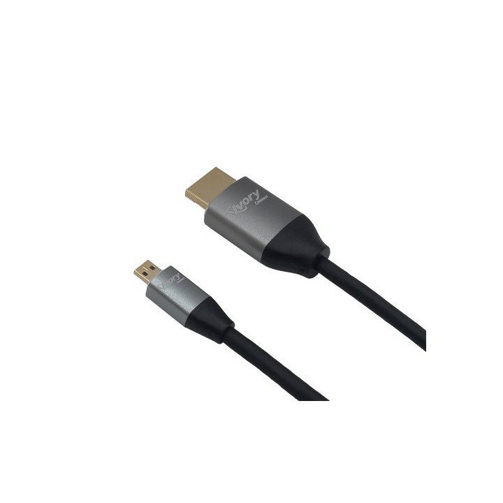 כבל Micro HDMI ל-HDMI - אורך 3 מטר - מחברים איכותיים מוזהבים - צבע שחו