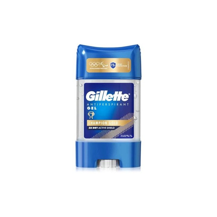 דאודורנט ג'ילט לגבר Gillette Antiperspirant Gel Champion Gold בנפח 70m
