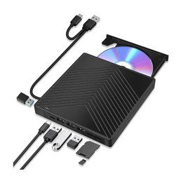 מציאון – צורב חיצוני 7 ב-1 CD DVD עם קורא כרטיסים Super Peripherals OP