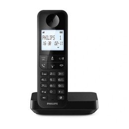 טלפון אלחוטי פיליפס Philips D2701B/25 בצבע שחור עם תפריט בעברית ואנגלי