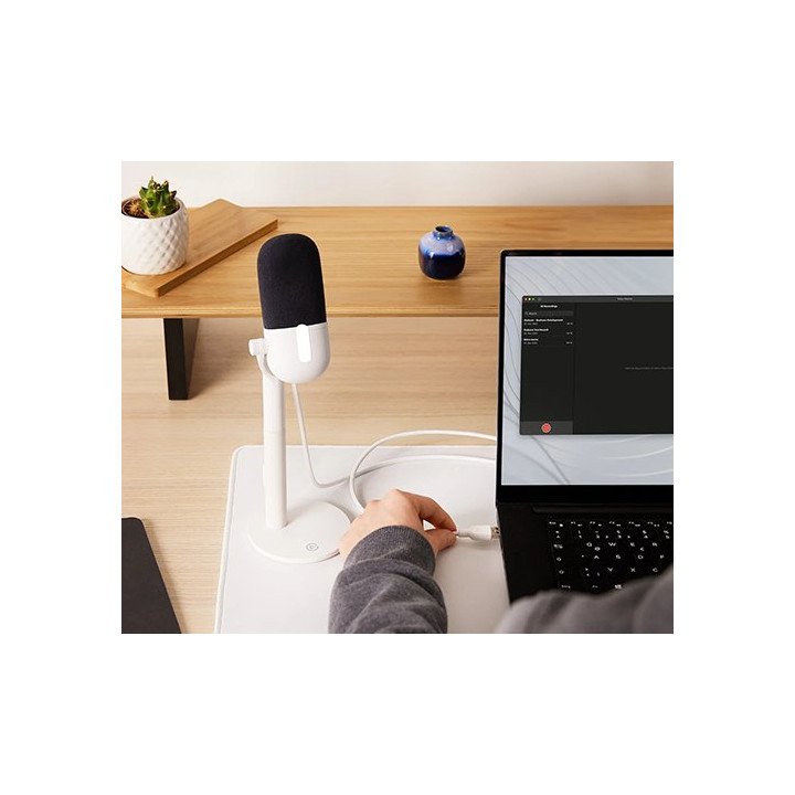מיקרופון גיימינג שולחני למחשב Elgato Wave Neo בצבע לבן