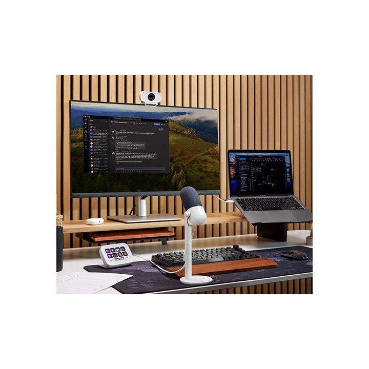 מיקרופון גיימינג שולחני למחשב Elgato Wave Neo בצבע לבן